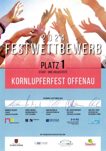 Kornlupferfest Offenau Urkunde 2024